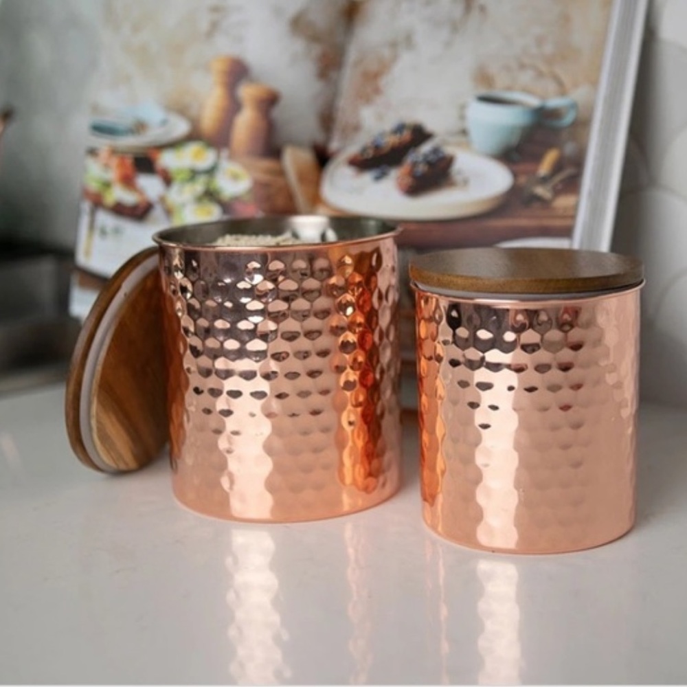 Uncommon James Set of 2 Copper Canisters
